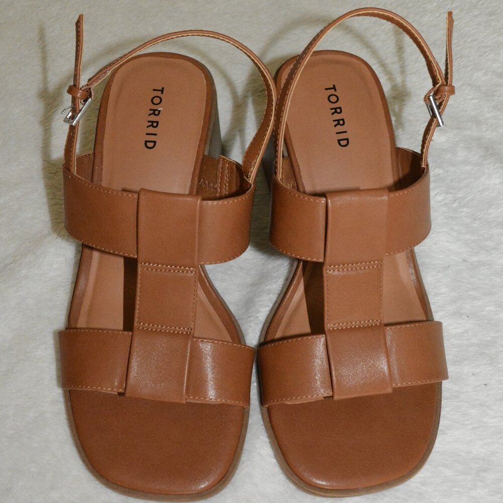 torrid Tan Strappy Leather Sandals